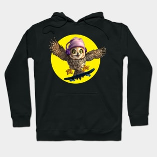 Skateboarding Owl Hoodie